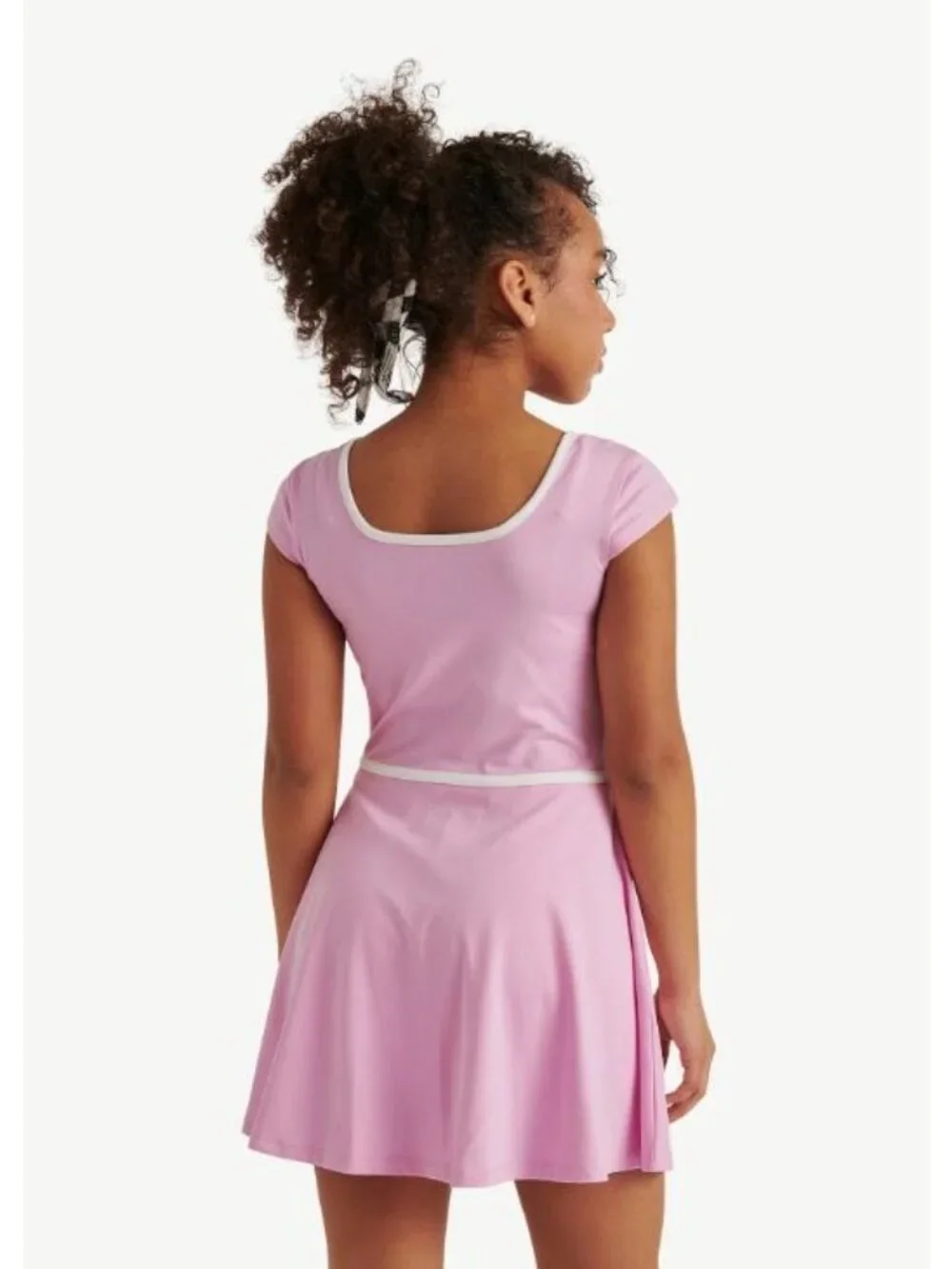 Justice Girls Pink Fit & Flare Dress With White Trim Size Medium (10) New With T